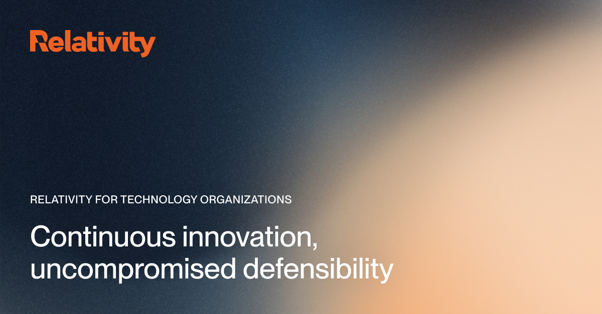 Relativity for Technology Organizations