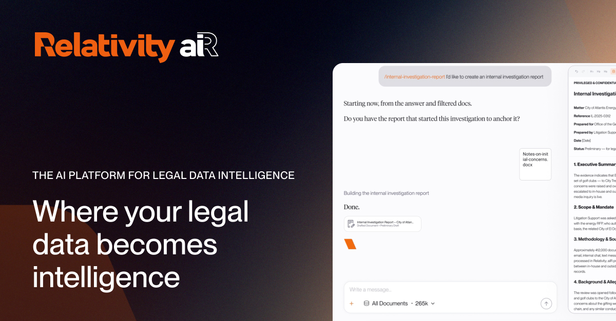Relativity aiR website preview